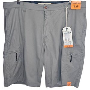 NWT Tailor Vintage AIROTEC Gray Lightweight Dad Fit Travel Cargo Shorts